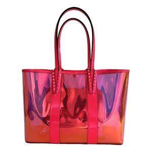 Authentic Christian Louboutin PVC Spikes East West Small Cabata Tote